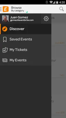 Eventbrite android App screenshot 3